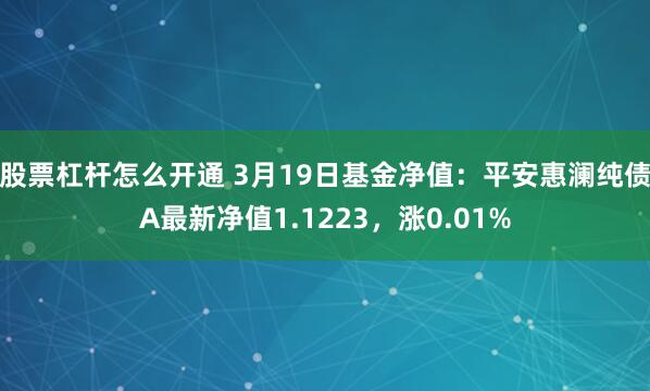 股票杠杆怎么开通 3月19日基金净值：平安惠澜纯债A最新净值1.1223，涨0.01%