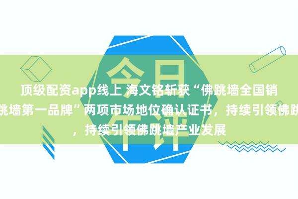 顶级配资app线上 海文铭斩获“佛跳墙全国销量第一、佛跳墙第一品牌”两项市场地位确认证书，持续引领佛跳墙产业发展