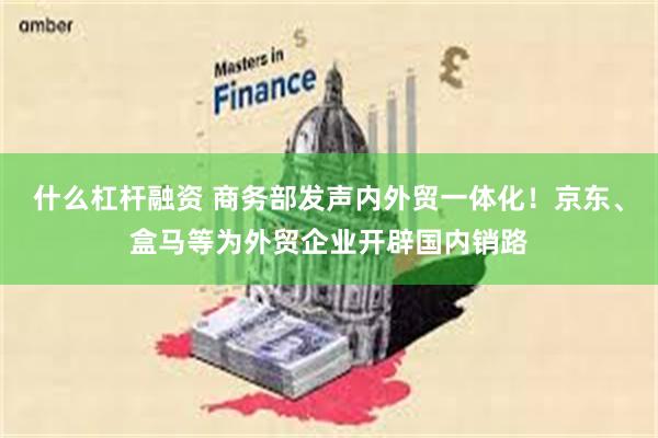 什么杠杆融资 商务部发声内外贸一体化！京东、盒马等为外贸企业开辟国内销路