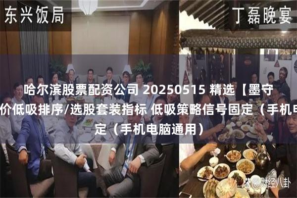 哈尔滨股票配资公司 20250515 精选【墨守攻防】竞价低吸排序/选股套装指标 低吸策略信号固定（手机电脑通用）