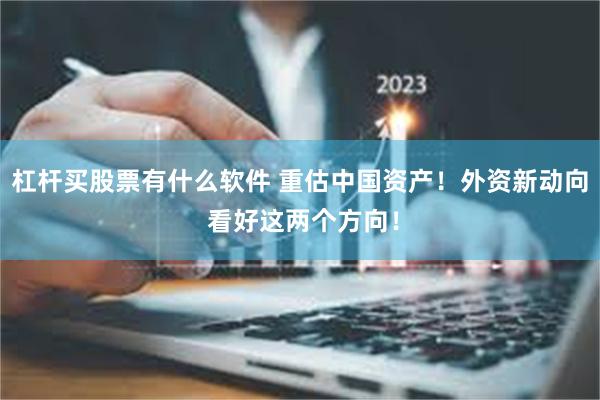 杠杆买股票有什么软件 重估中国资产！外资新动向 看好这两个方向！