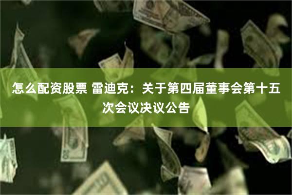怎么配资股票 雷迪克：关于第四届董事会第十五次会议决议公告