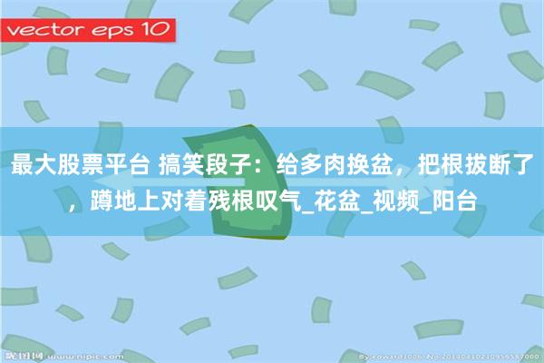 最大股票平台 搞笑段子：给多肉换盆，把根拔断了，蹲地上对着残根叹气_花盆_视频_阳台